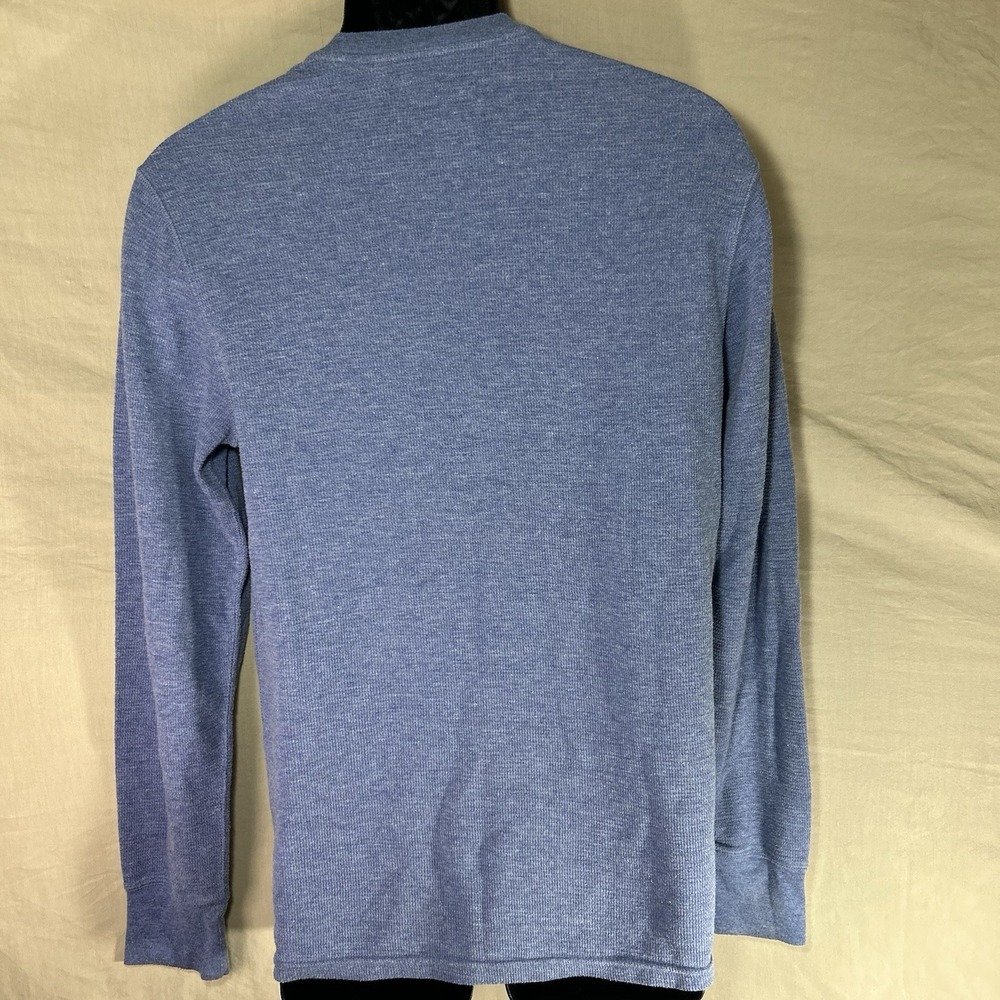 Polo Ralph Lauren Waffle Knit Thermal Shirt Men's Sz L Blue Cotton Pony Logo - Picture 2 of 12